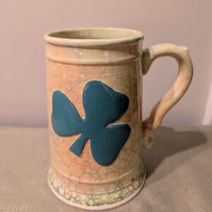 Hand-Painted Mug with Green Clover